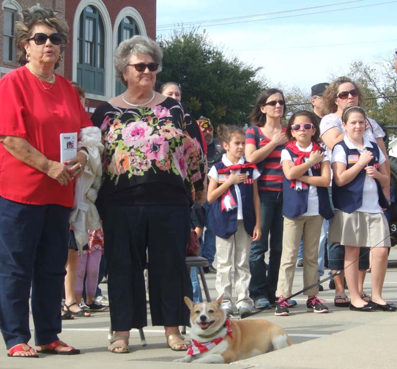photo of crowd reciting pledge